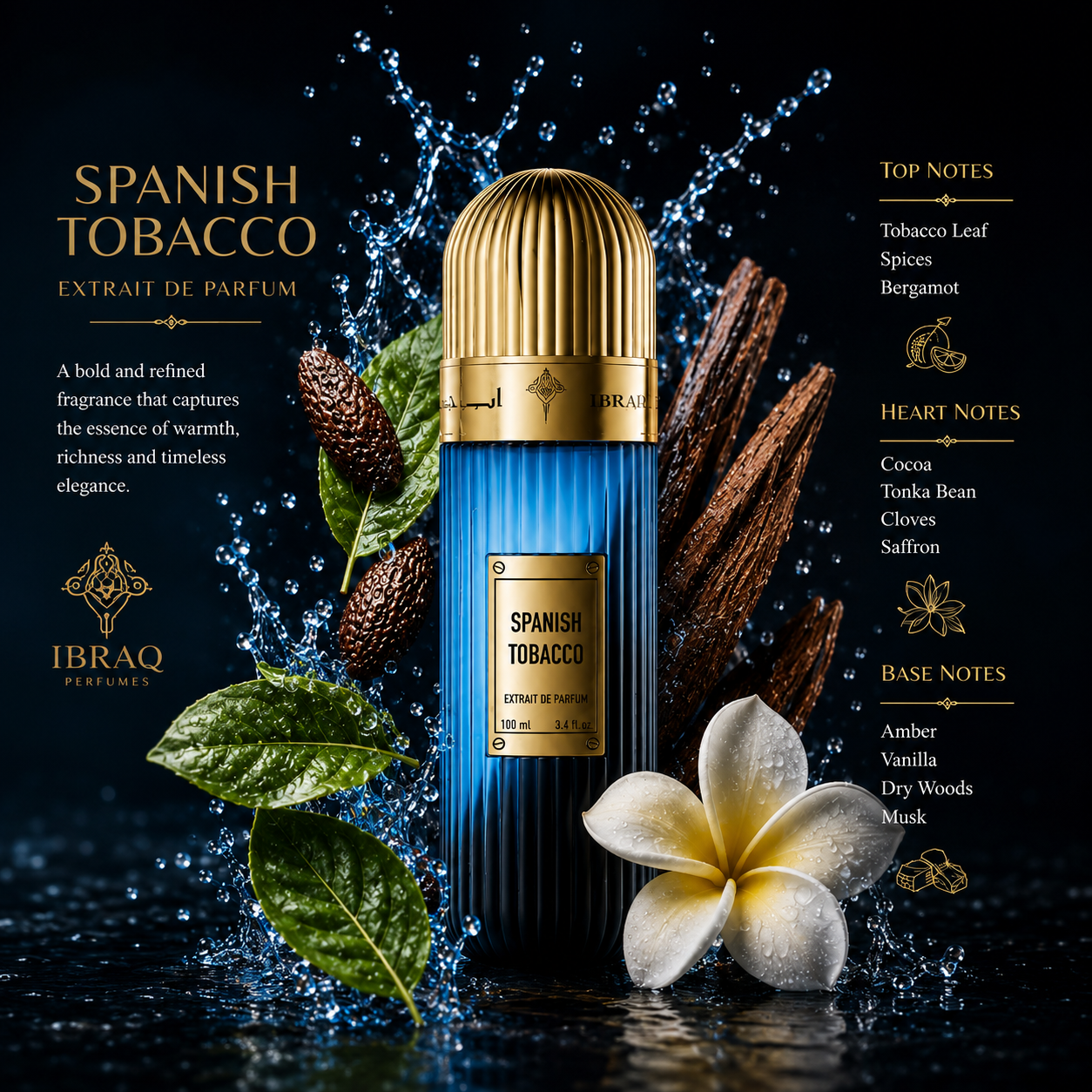 Spanish Tobacco Extrait de Parfum 100ml by Ibraheem Al Qurashi