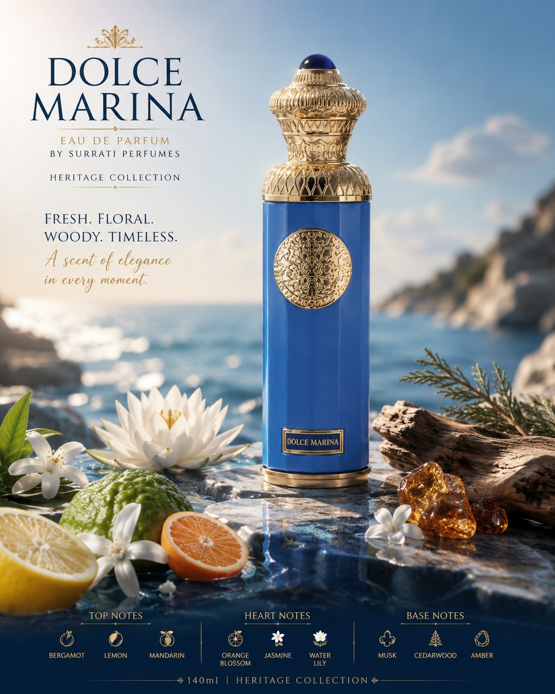 Dolce Marina Eau De Parfum 140ml by Surrati Perfumes (Heritage Collection)